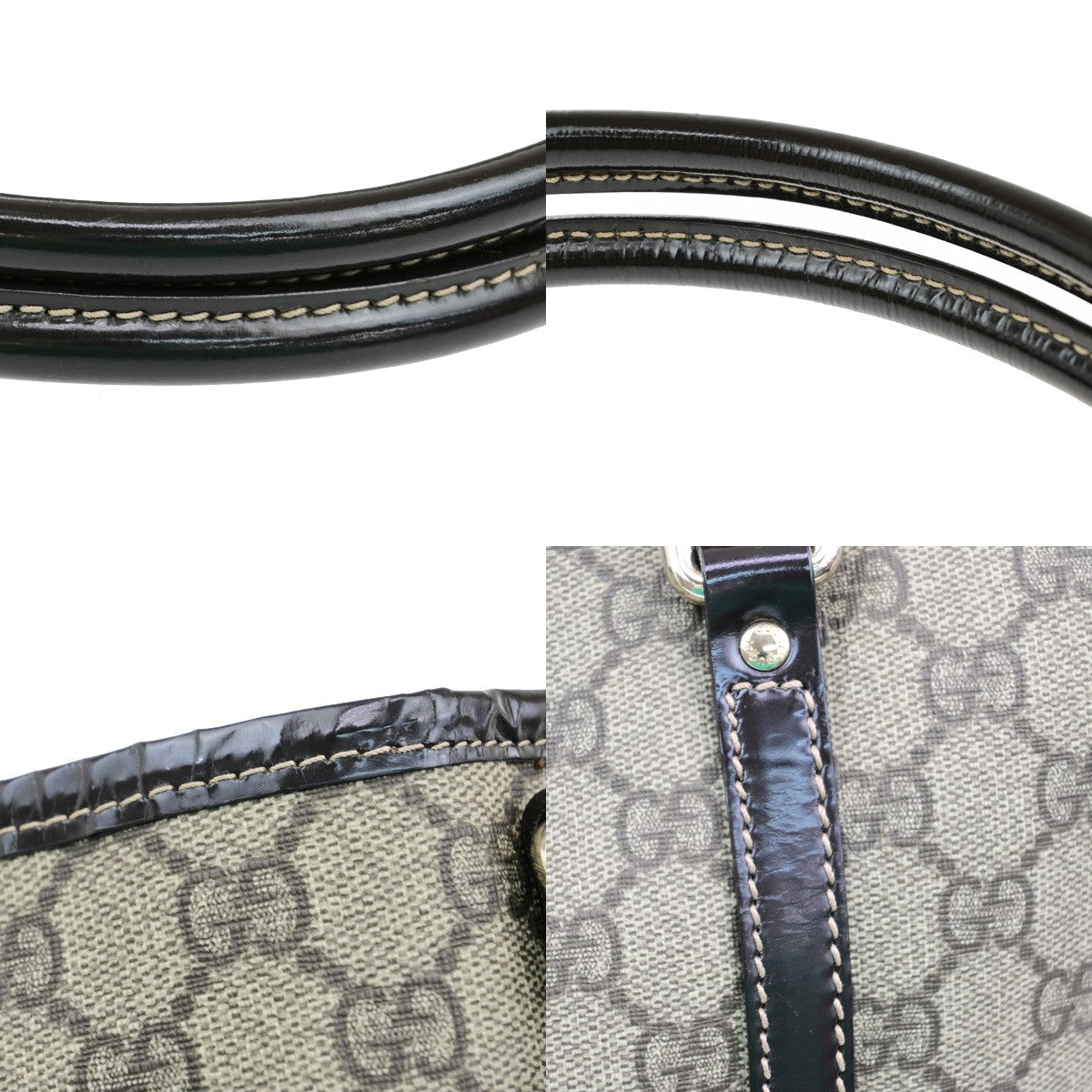 Gucci Joy Tote GG Coated Canvas with Leather, BROWN, CANVAS, Tote bag