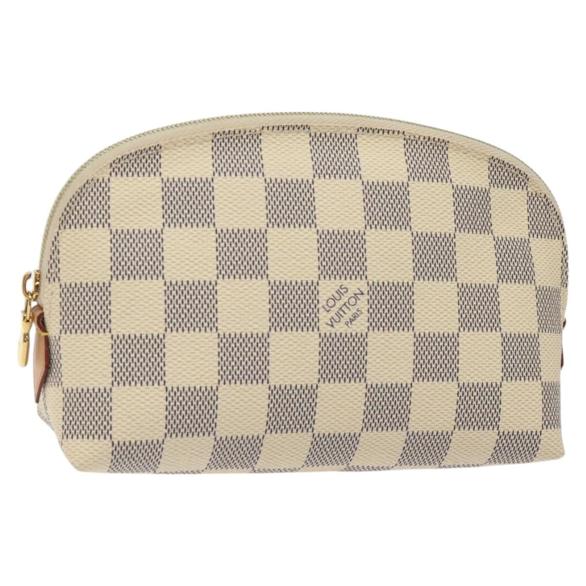 Louis Vuitton Cosmetic Pouch Damier, WHITE, CANVAS, Toiletry Case