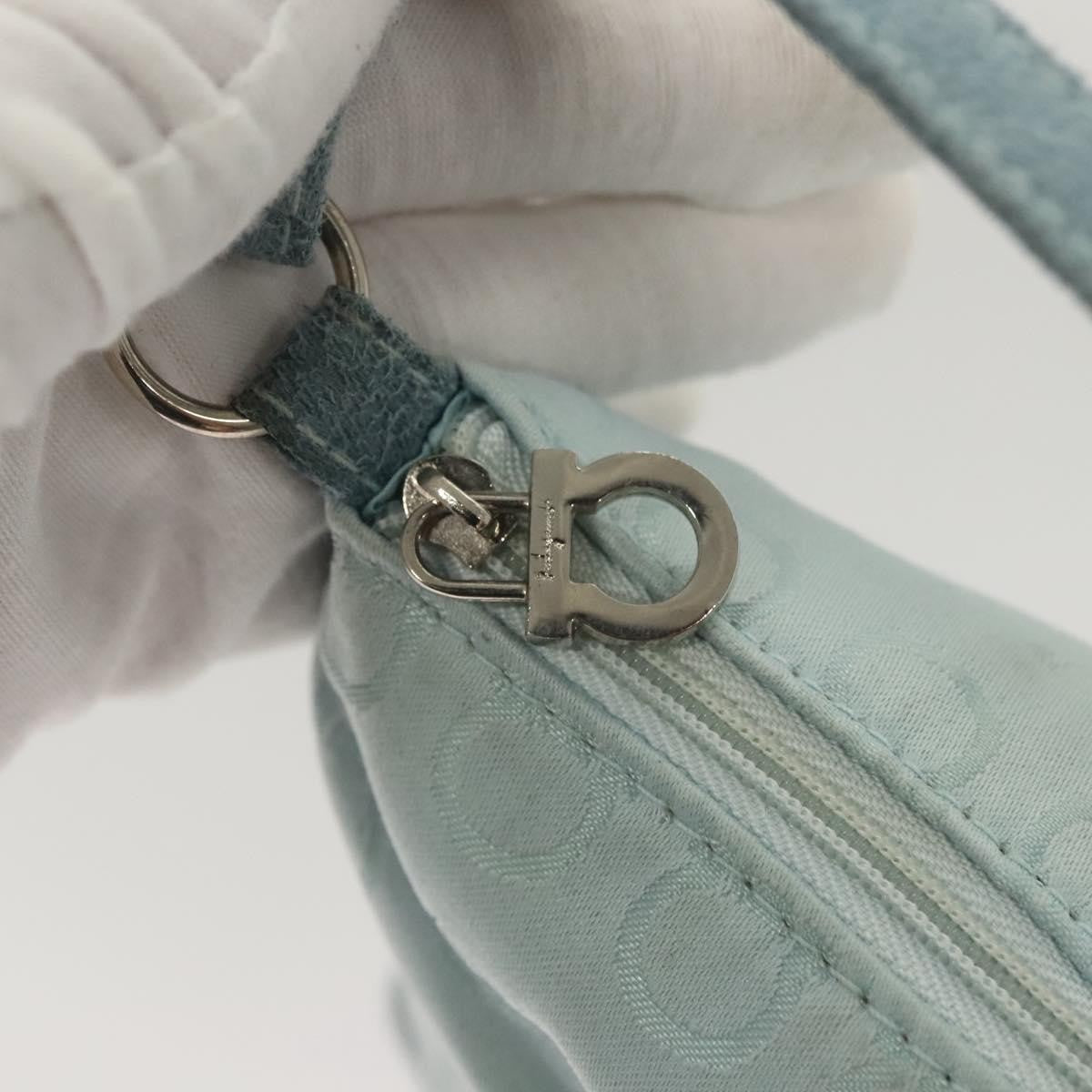 Salvatore Ferragamo Vintage Gancini Pochette Nylon, BLUE, NYLON, Clutche & pouche