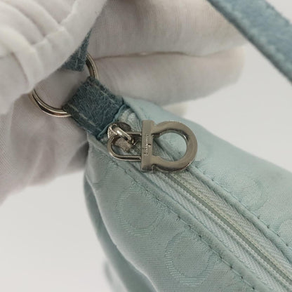 Salvatore Ferragamo Vintage Gancini Pochette Nylon, BLUE, NYLON, Clutche & pouche