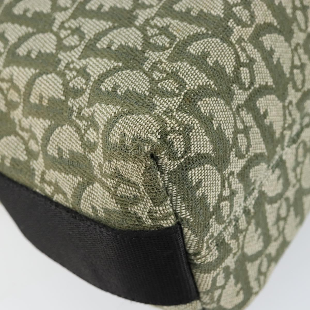 Christian Dior Vintage Trotter Shoulder Bag Canvas, GREEN, CANVAS, Shoulder bag