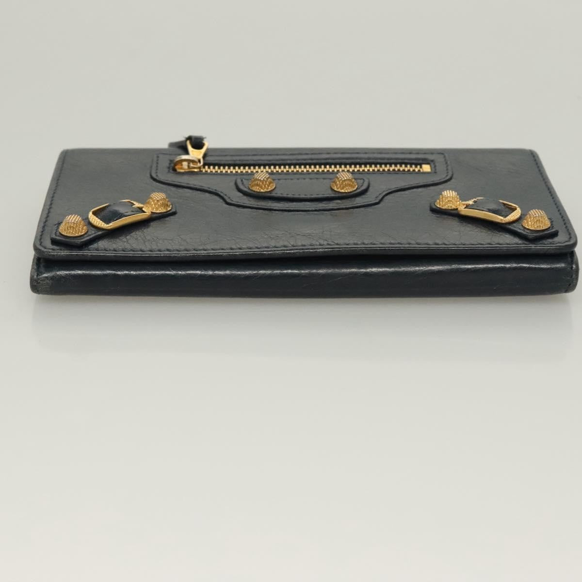 Balenciaga Giant Money Flap Wallet Leather, NAVY, LEATHER, Wallets