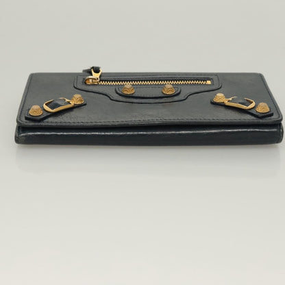 Balenciaga Giant Money Flap Wallet Leather, NAVY, LEATHER, Wallets