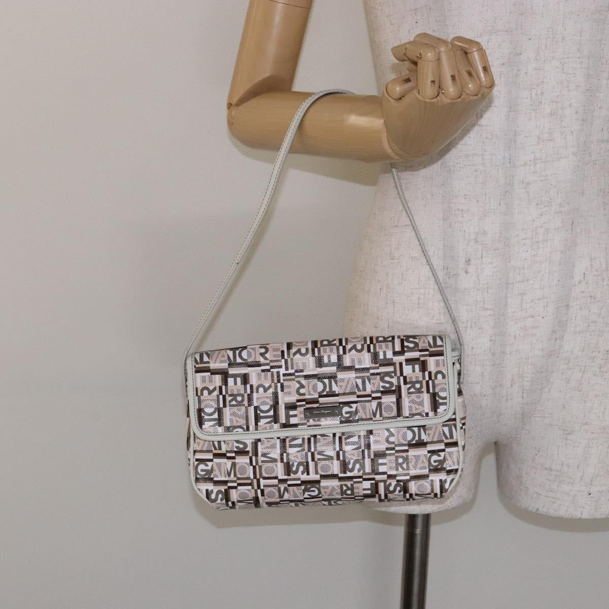 Salvatore Ferragamo Vintage clutch Bag Canvas, BEIGE, CANVAS, Clutche & pouche