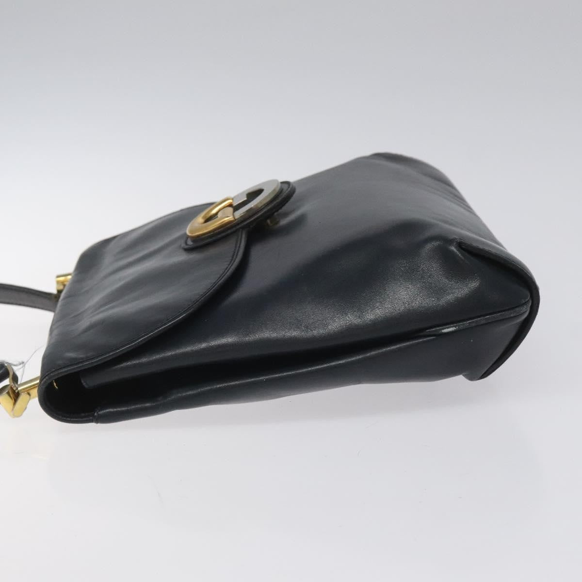 Gucci Vintage Shoulder Bag Leather, NAVY, LEATHER, Shoulder bag