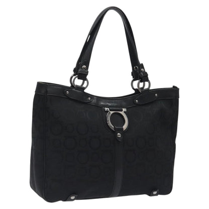 Salvatore Ferragamo Gancini Tote Gancini Canvas, BLACK, CANVAS, Tote bag