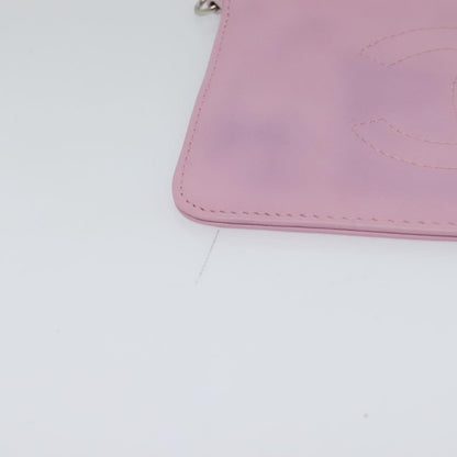 Chanel CC Zip Clutch Leather, Pink, Leather, Clutch