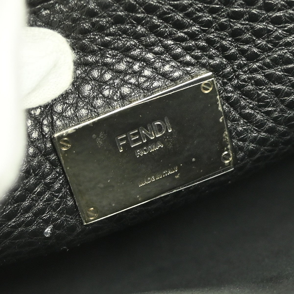 Fendi Selleria Peekaboo Fit Bag Leather, GRAY, LEATHER, Handbag