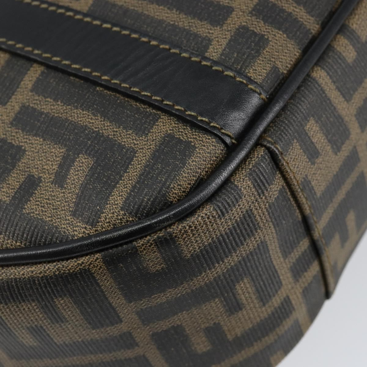 Fendi Zucca spalmati Zucca canvas spalmati flap rounded, BROWN, CANVAS, Handbag