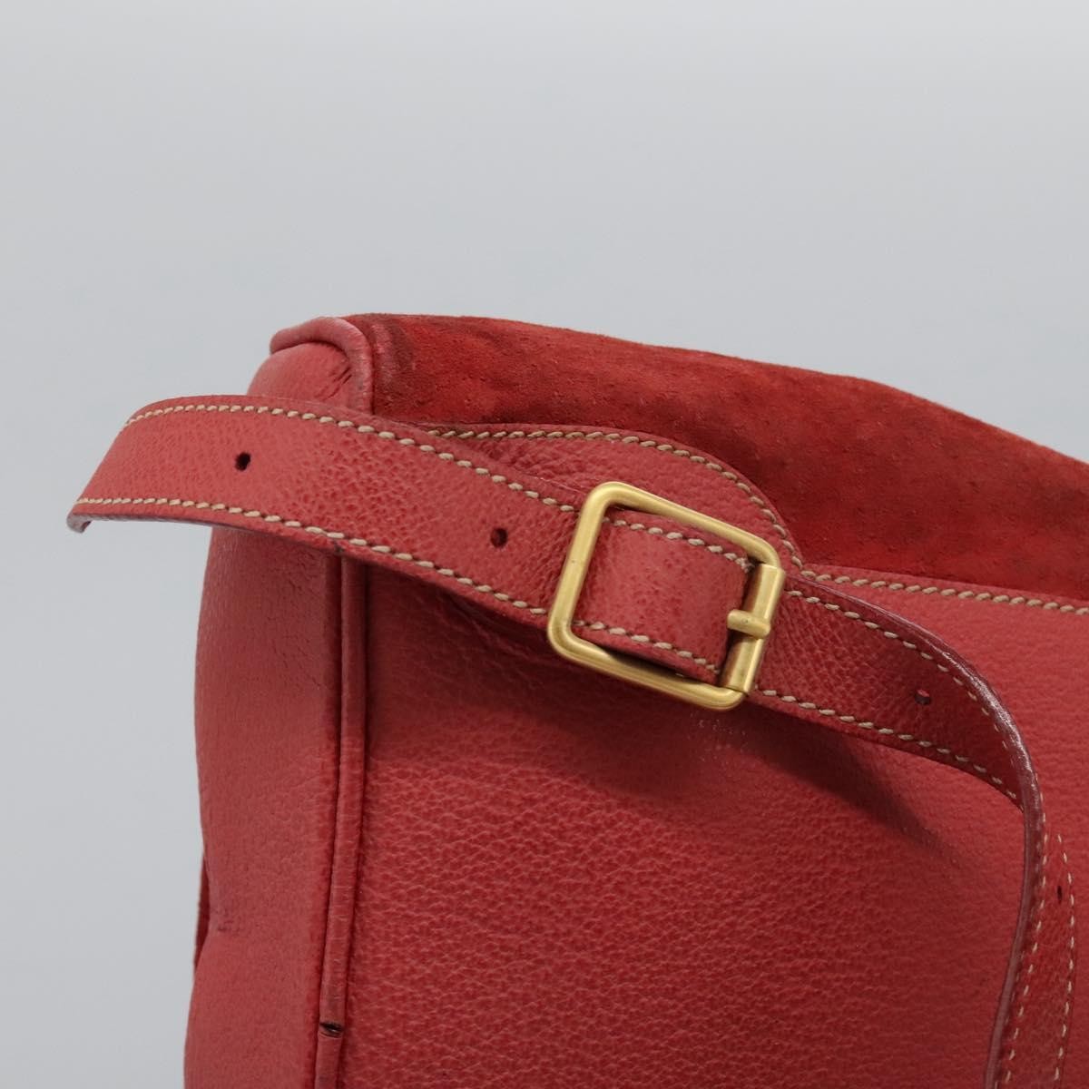 Gucci Vintage Bamboo Backpack Suede, RED, SUEDE, Backpack