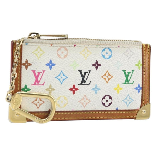 Louis Vuitton Pochette clés NM Monogram Multicolor Canvas, WHITE, CANVAS, Wallets