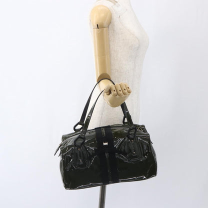 Salvatore Ferragamo Vintage Handbag Patent leather, KHAKI, PATENT_LEATHER, Handbag
