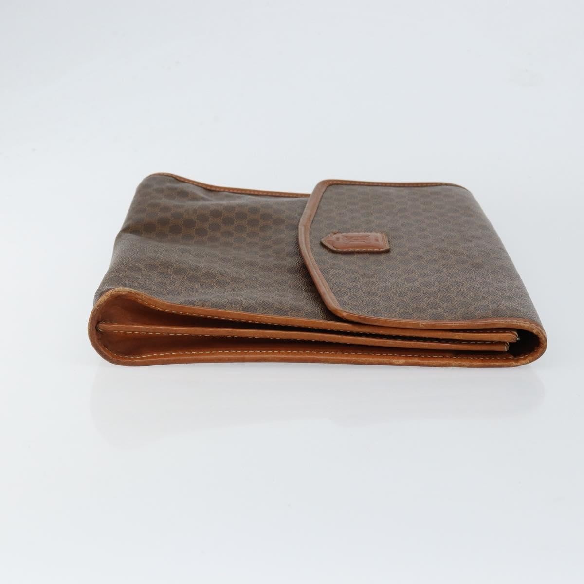 Celine Macadam Pochette Canvas and Leather, BROWN, CANVAS, Clutche & pouche