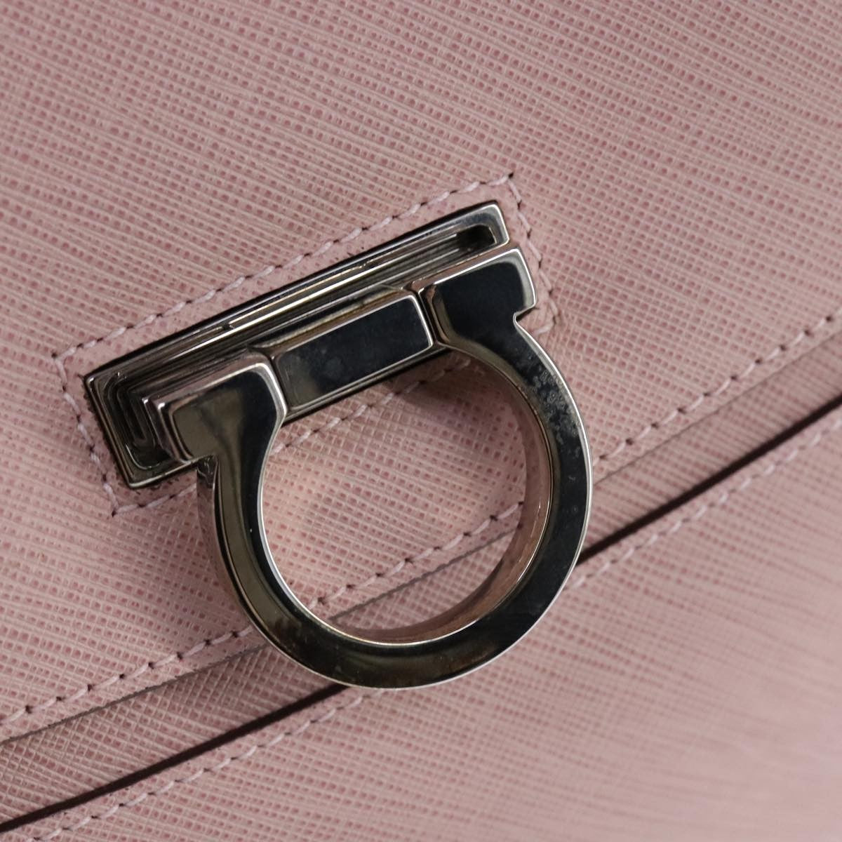 Salvatore Ferragamo Gancini handbag Leather, PINK, LEATHER, Handbag