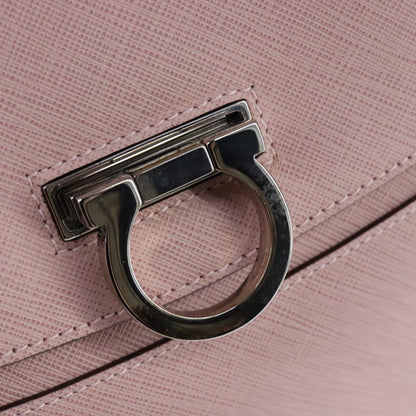 Salvatore Ferragamo Gancini handbag Leather, PINK, LEATHER, Handbag