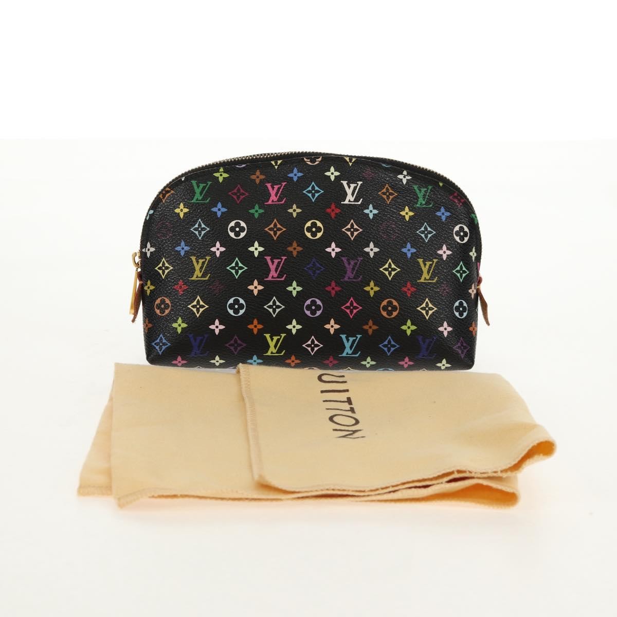Louis Vuitton Cosmetic Pouch Monogram Multicolor, BLACK, CANVAS, Clutche & pouche