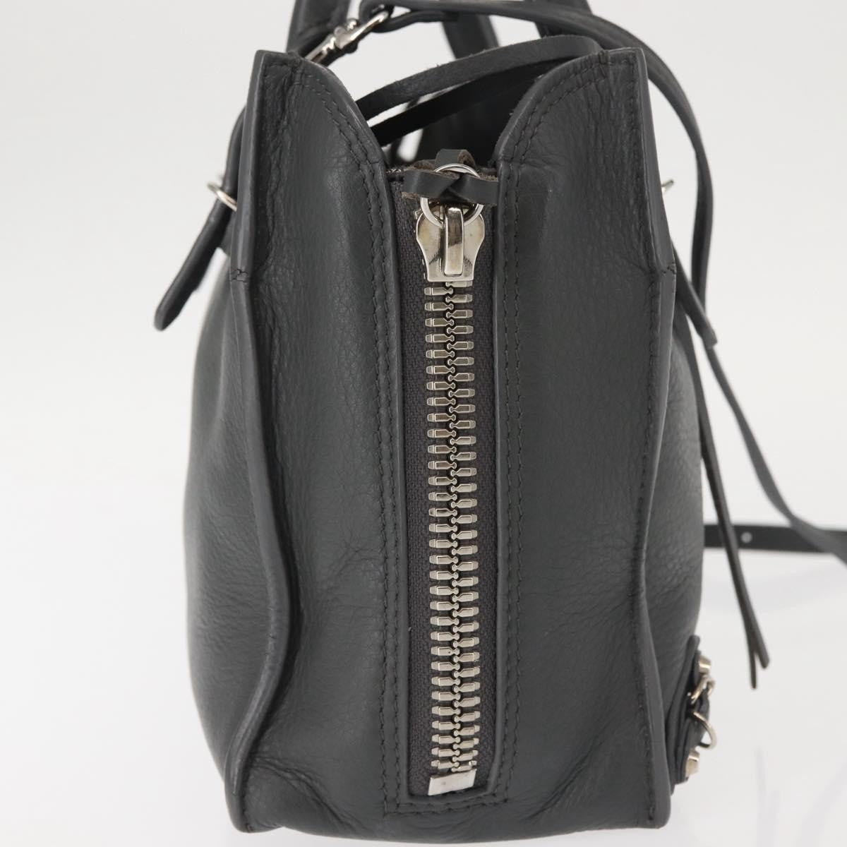 Balenciaga Papier A4 Zip Around Classic Studs Bag Leather, GRAY, LEATHER, Handbag