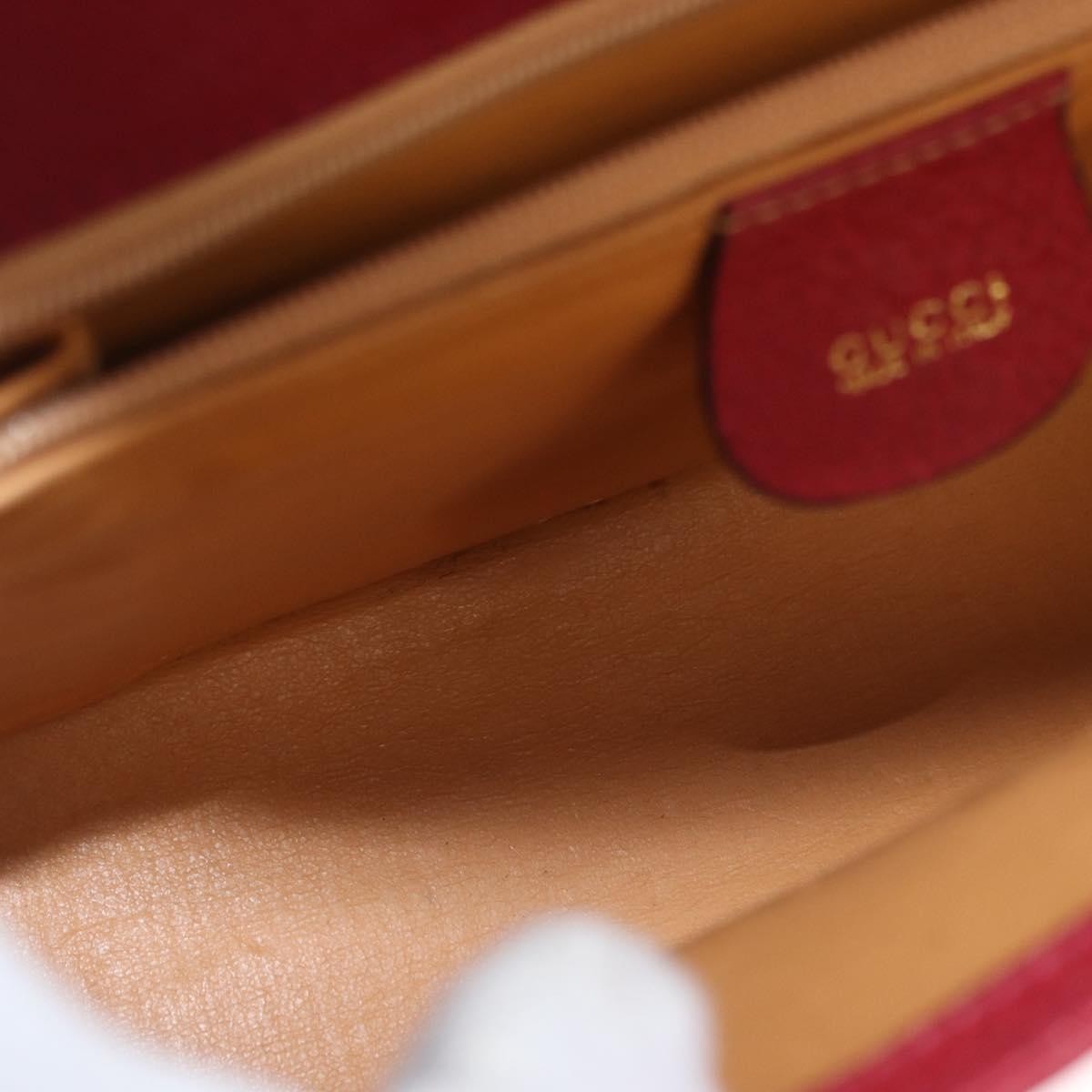 Gucci Vintage Bamboo Handle Bag Leather, RED, LEATHER, Handbag