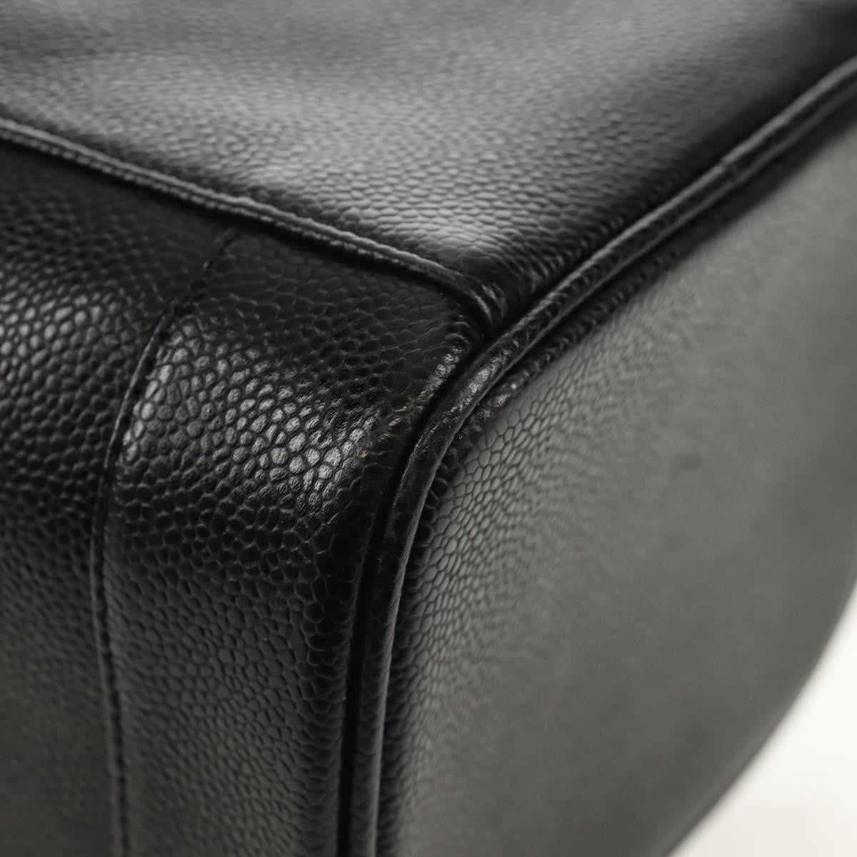 Chanel Vintage Timeless Cosmetic Case Caviar, BLACK, LEATHER, Clutche & pouche