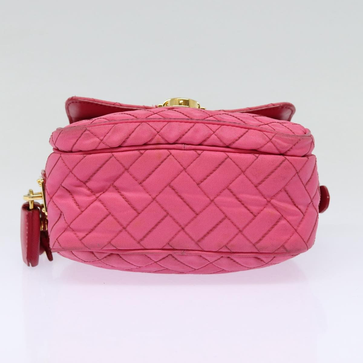 Prada Vintage Shoulder Bag Quilted Tessuto, PINK, NYLON, Shoulder bag