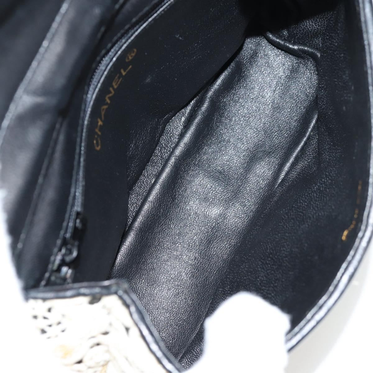 Chanel Floral CC Flap Bag Leather, WHITE, LEATHER, Shoulder bag