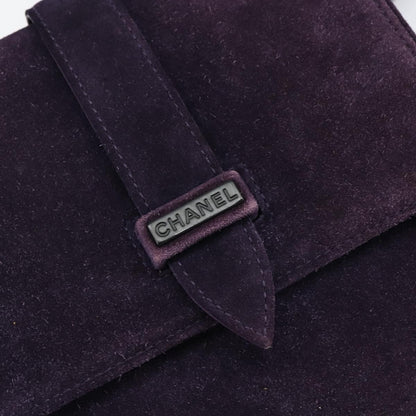Chanel Flap Clutch Shearling, PURPLE, SUEDE, Clutche & pouche