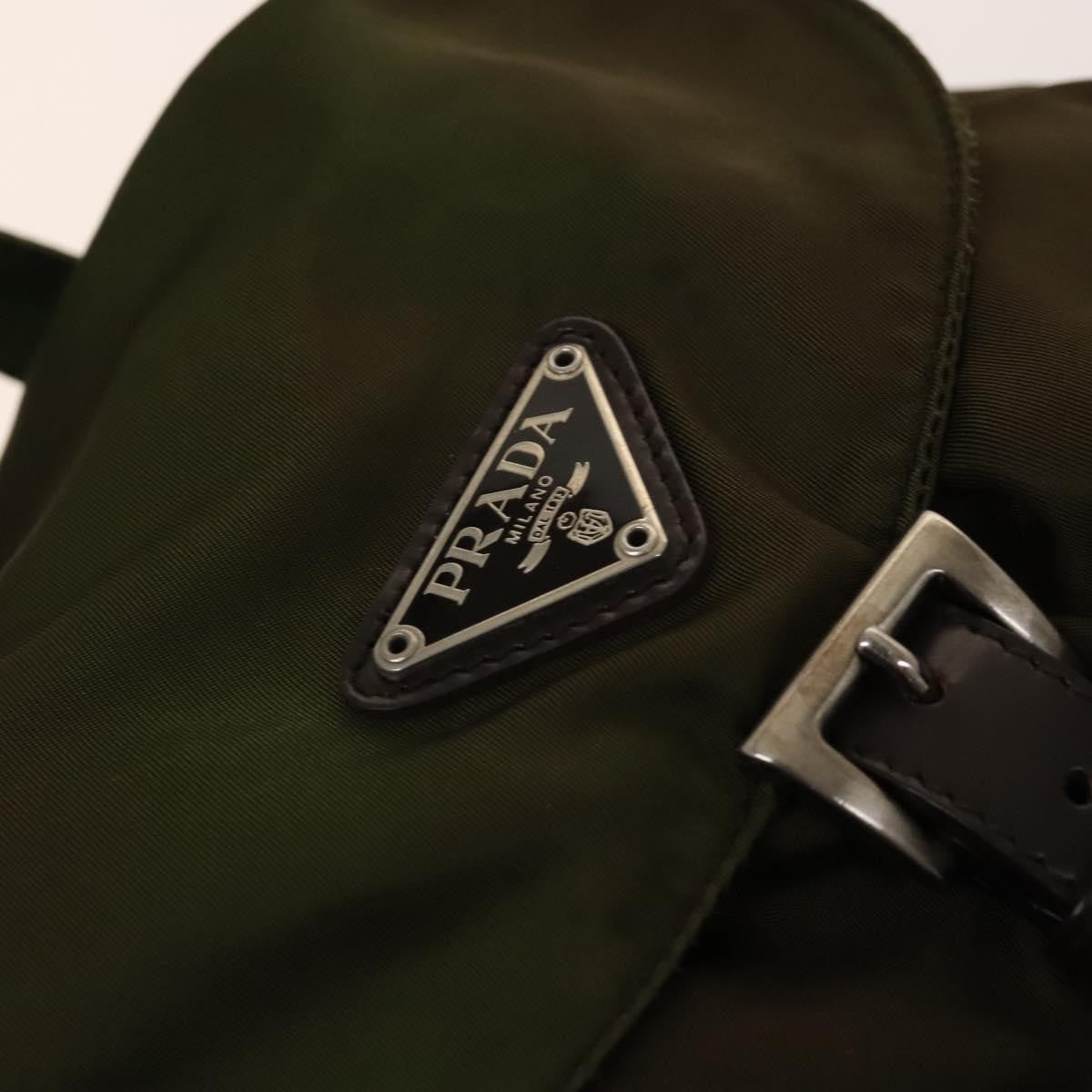 Prada Double Front Pocket Backpack Tessuto, KHAKI, NYLON, Backpack