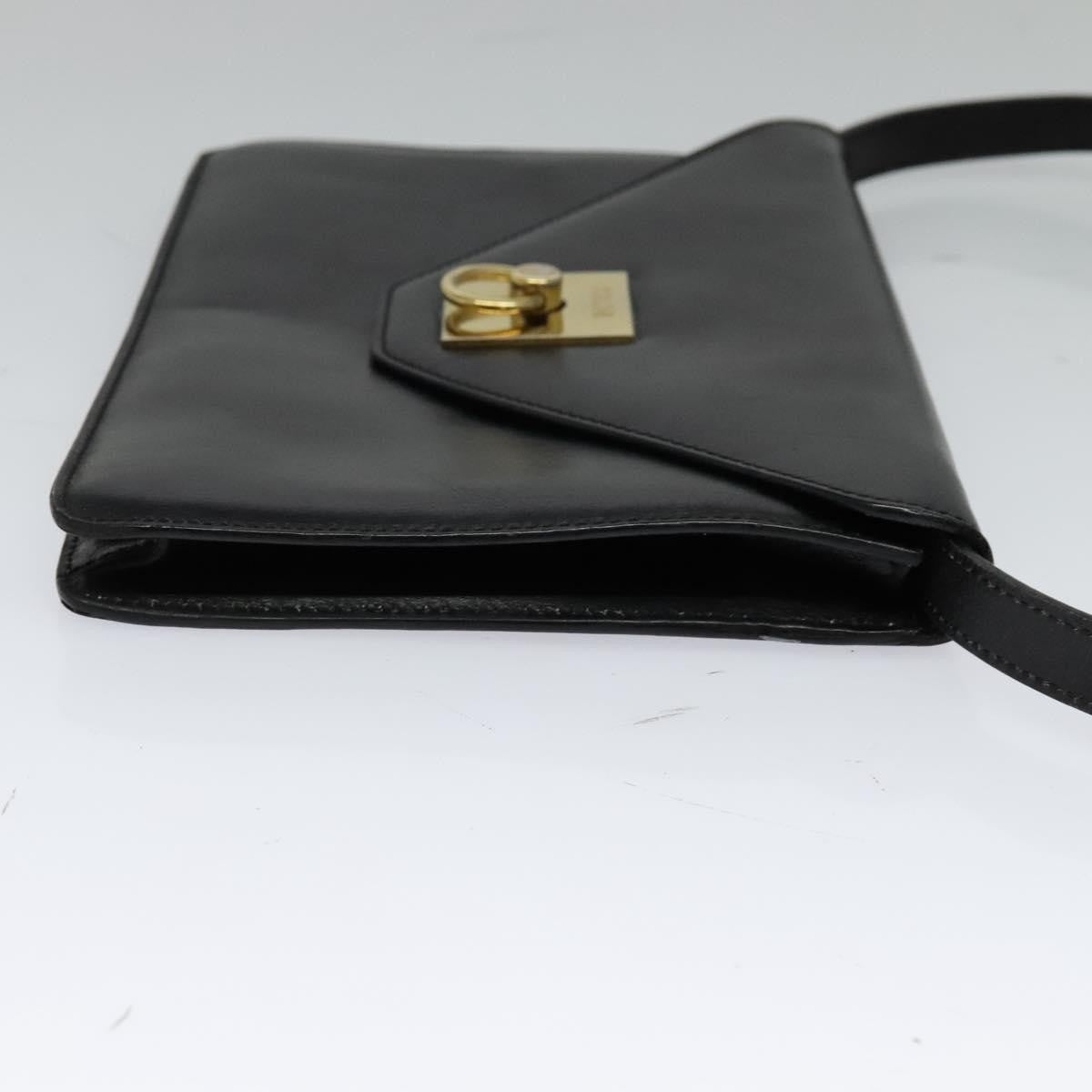Celine Envelope Shoulder Bag Leather, BLACK, LEATHER, Shoulder bag