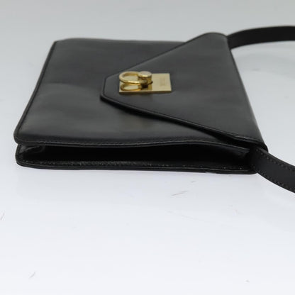 Celine Envelope Shoulder Bag Leather, BLACK, LEATHER, Shoulder bag