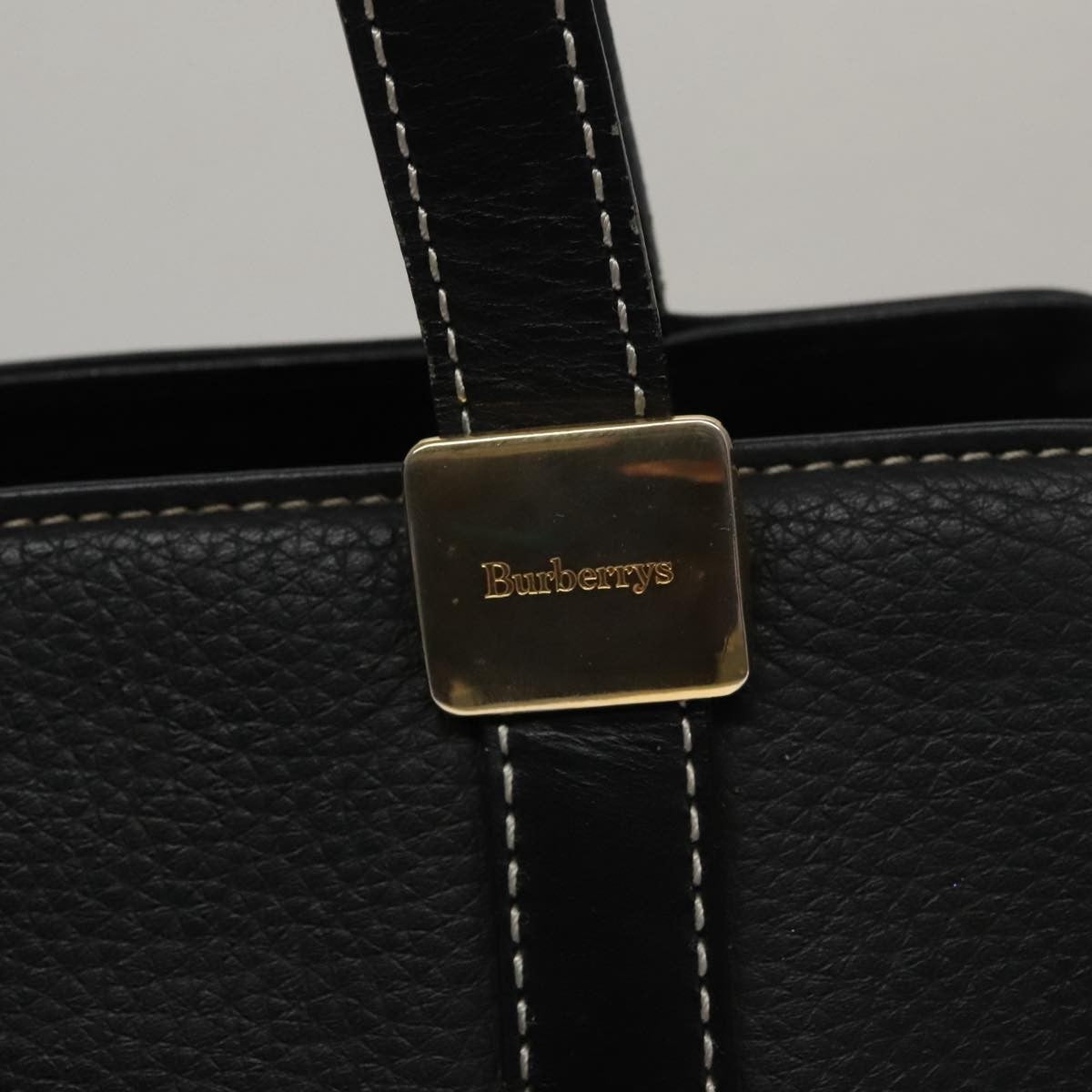Burberry Vintage Handbag Leather, BLACK, LEATHER, Handbag
