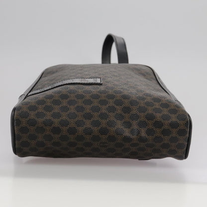 Celine Vintage Macadam Backpack Canvas and Leather, BLACK, CANVAS, Backpack