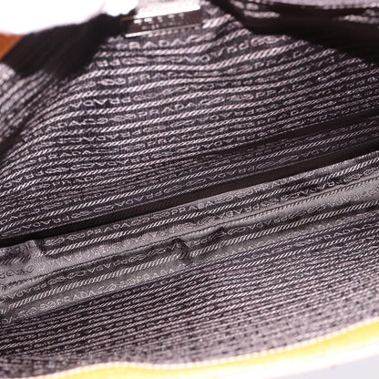 Prada Lux Convertible Open Tote Canvas and leather, BEIGE, CANVAS, Tote bag