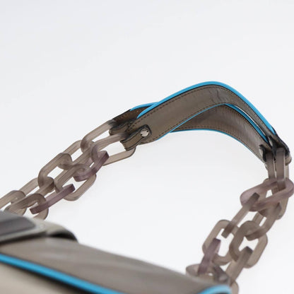 Balenciaga Cherche Midi Chain Shoulder Bag Leather, GRAY, LEATHER, Shoulder bag