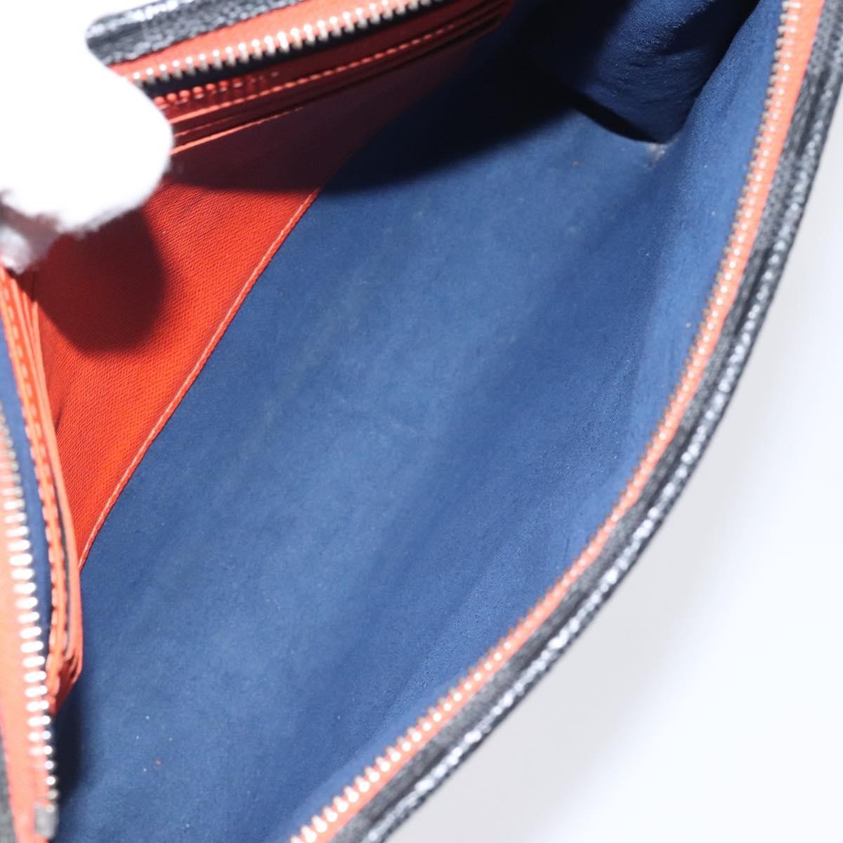 Louis Vuitton Pochette Voyage Epi Leather with Damier Graphite, BLUE, LEATHER, Clutche & pouche