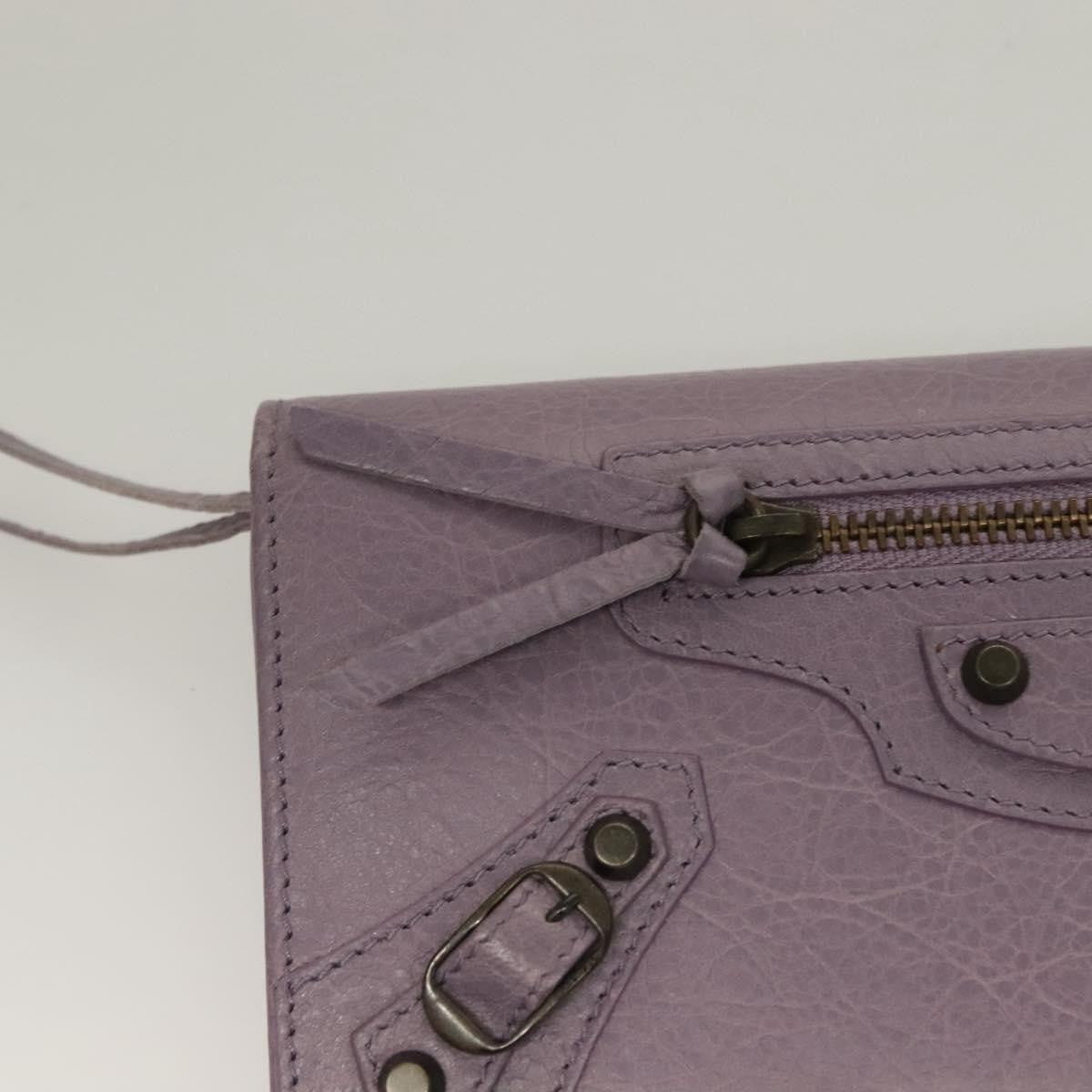 Balenciaga Classic Continental Zip Around Wallet Leather, PURPLE, LEATHER, Wallets