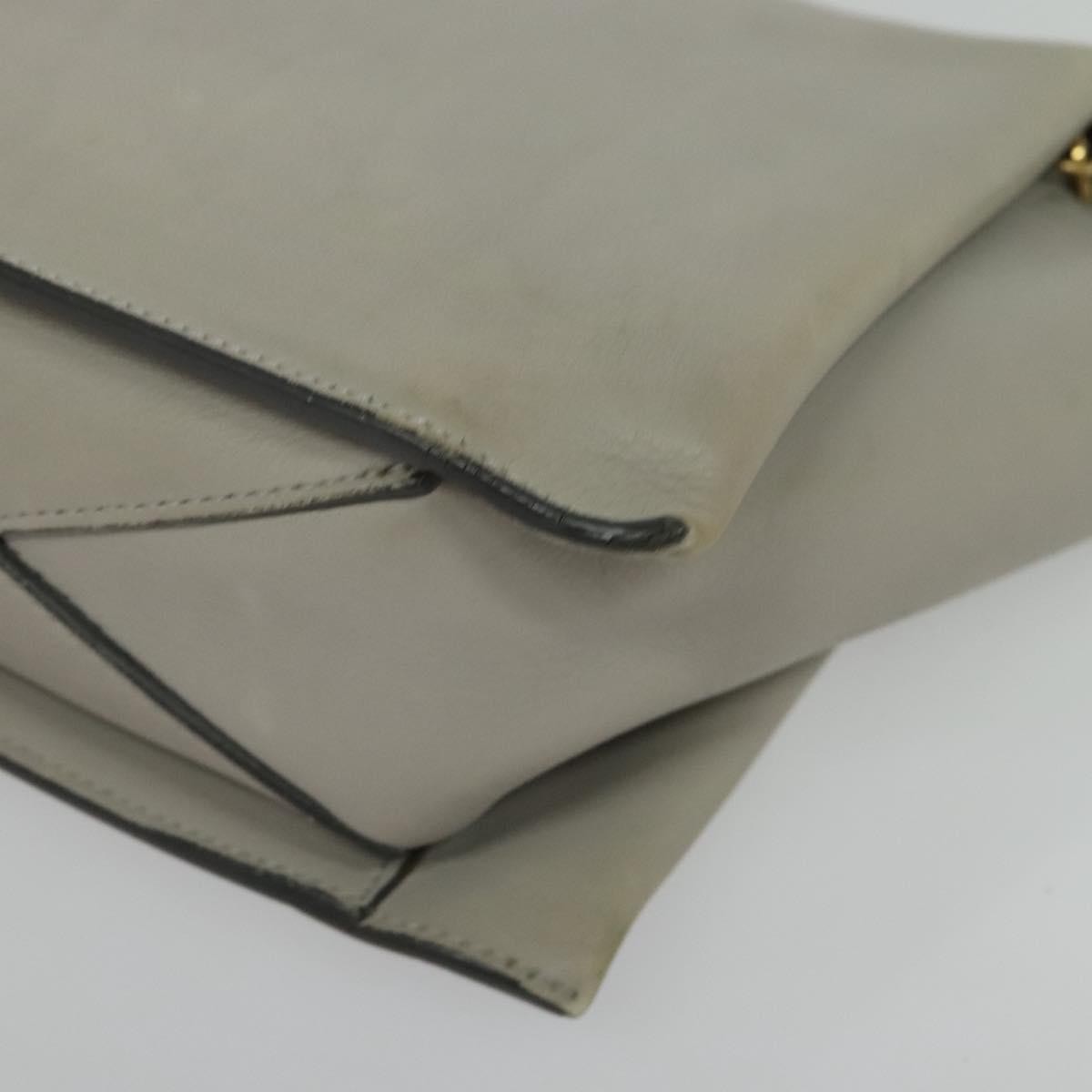 Celine Tri-Fold Clutch on Chain Smooth Leather, GRAY, LEATHER, Shoulder bag