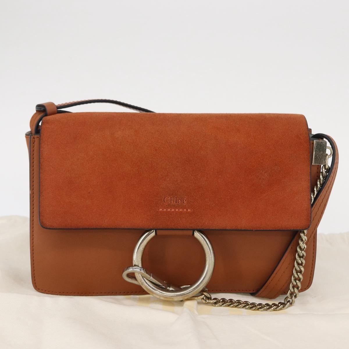 Chloe Faye Shoulder Bag Leather and Suede, BROWN, SUEDE, Shoulder bag