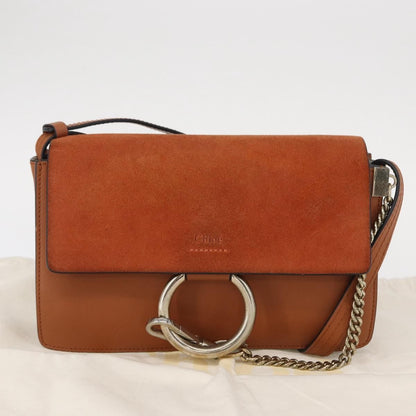 Chloe Faye Shoulder Bag Leather and Suede, BROWN, SUEDE, Shoulder bag