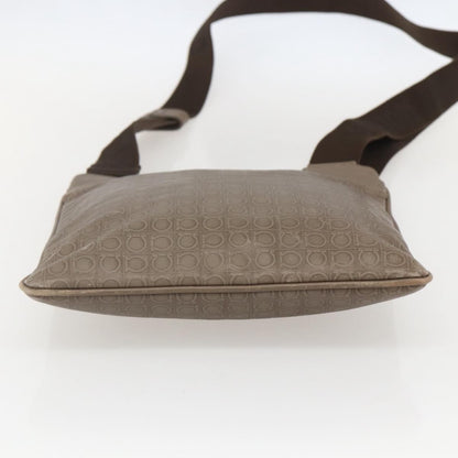 Salvatore Ferragamo Gancini Shoulder Bag Leather, BEIGE, LEATHER, Shoulder bag