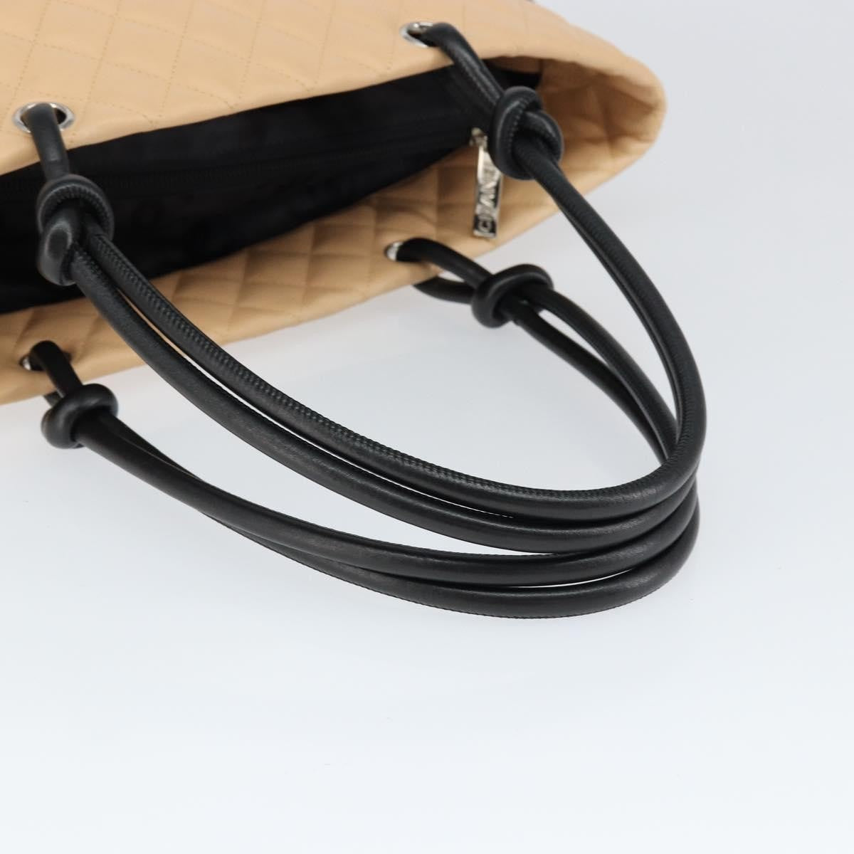 Chanel Cambon Tote Quilted Leather, BEIGE, LEATHER, Tote bag