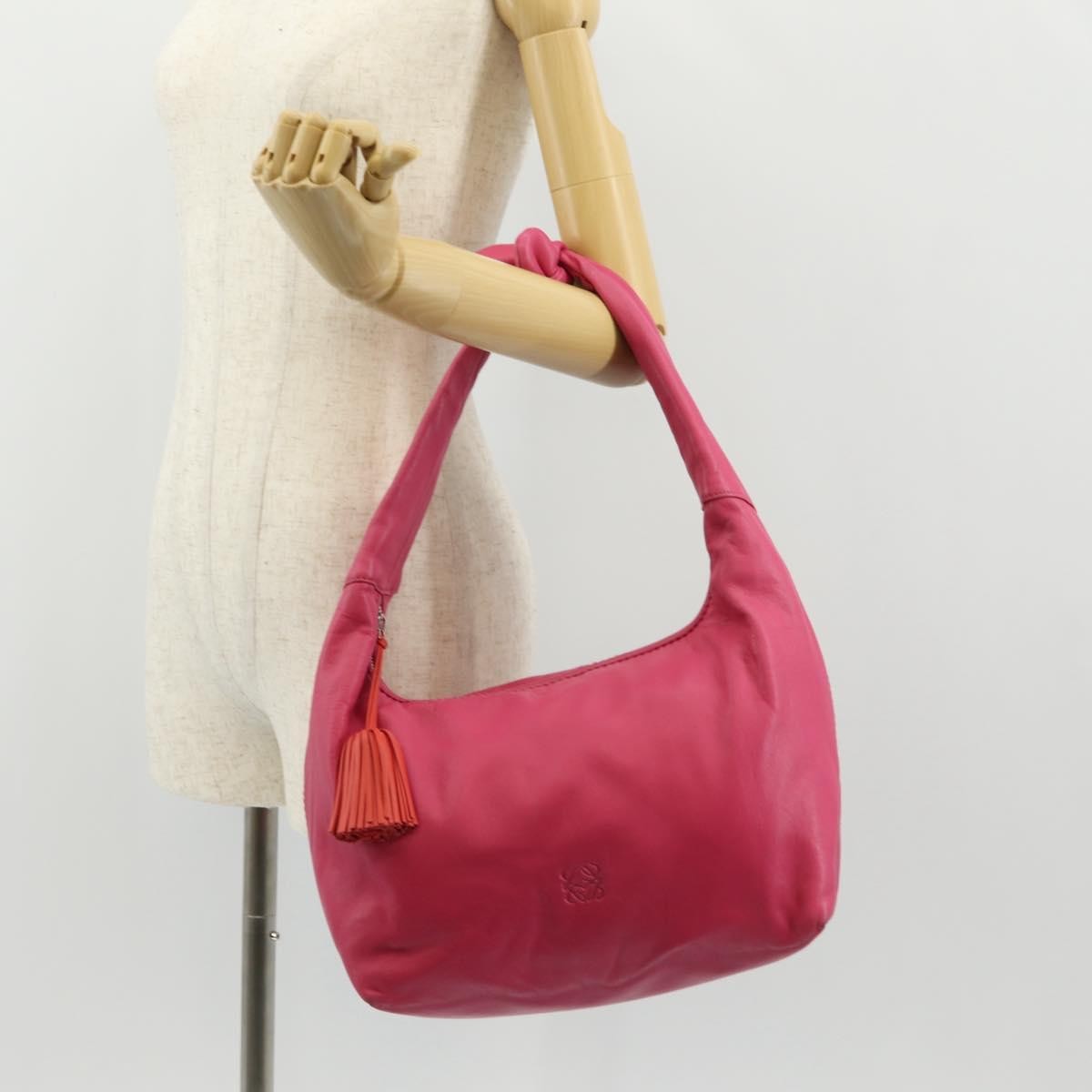 Loewe Anagram Shoulder Bag Leather, PINK, LEATHER, Shoulder bag