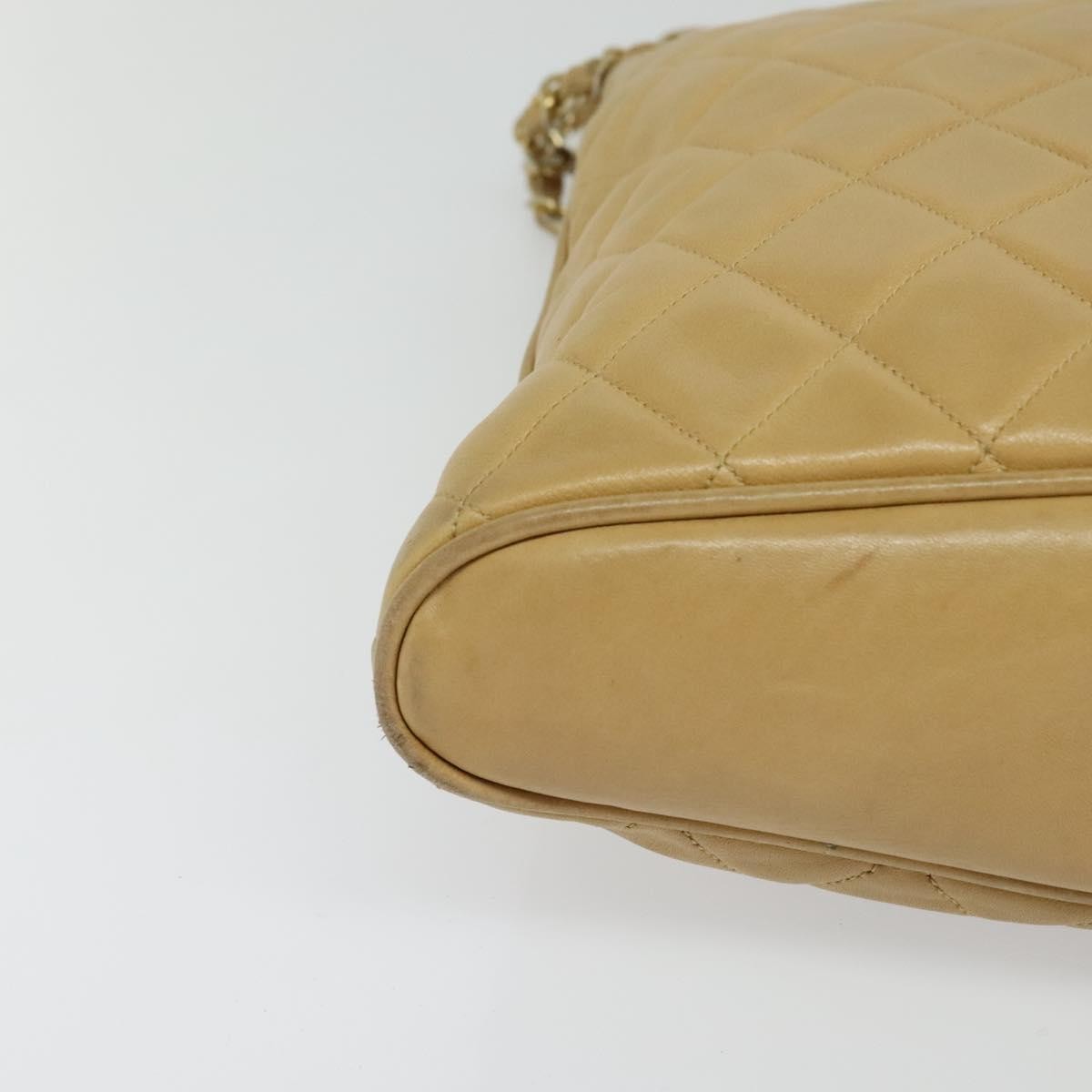Chanel Vintage Shoulder Bag Leather, Beige, Leather, Shoulder Bag