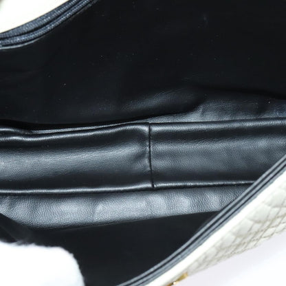 Bally Vintage Chain Shoulder Bag Quilted Leather, WHITE, LEATHER, Shoulder bag