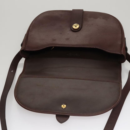 Christian Dior Vintage Trotter Shoulder Bag Canvas, BURGUNDY, LEATHER, Shoulder bag