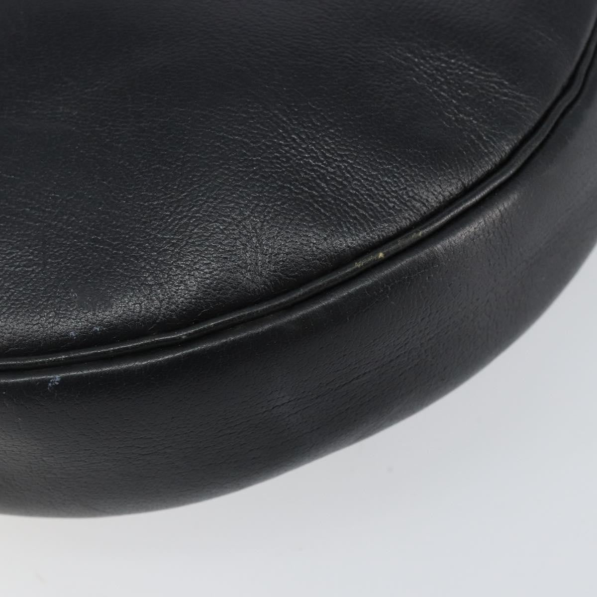 Christian Dior Vintage Shoulder Bag Leather, NAVY, LEATHER, Shoulder bag