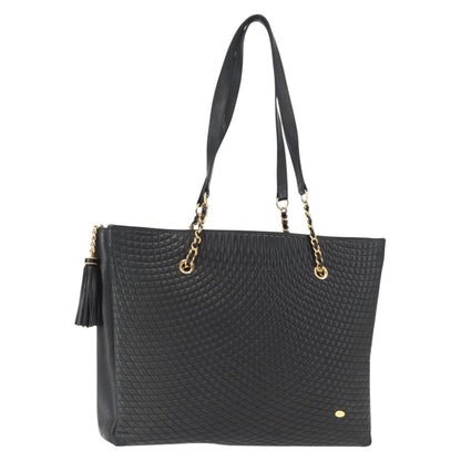Bally Vintage Tote Bag Quilted Leather, Black, Leather, Tote Bag