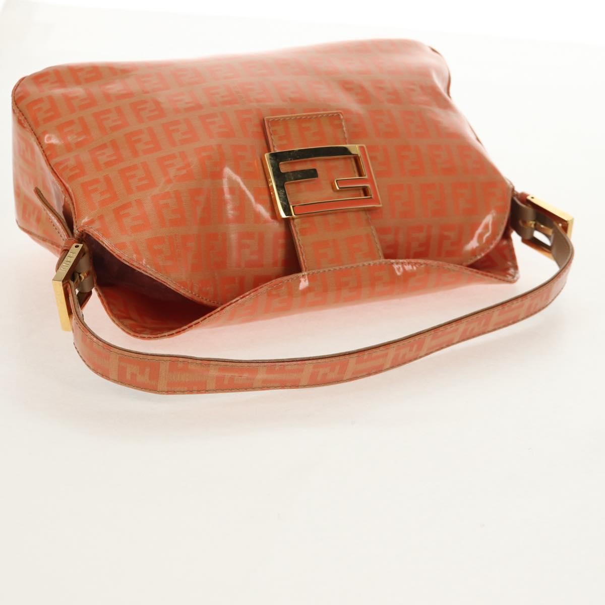 Fendi Mamma baguette Canvas, ORANGE, CANVAS, Shoulder bag
