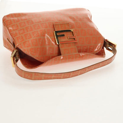 Fendi Mamma baguette Canvas, ORANGE, CANVAS, Shoulder bag