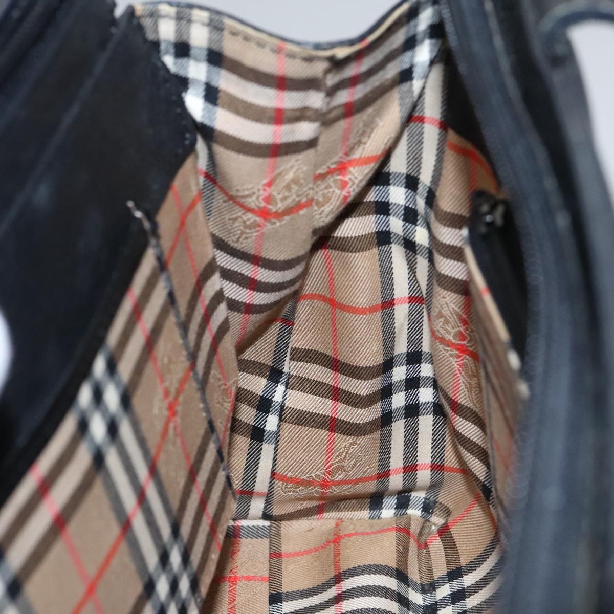 Burberry Vintage Handbag Leather, BLACK, LEATHER, Handbag