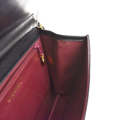 Chanel Vintage Square Classic Flap Bag Quilted Lambskin, BLACK, LEATHER, Shoulder bag